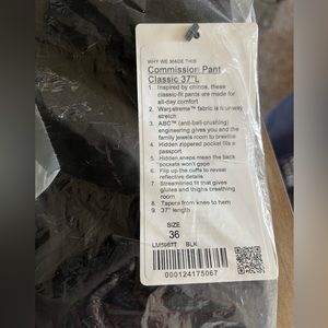 Lululemon commission pants 37 inch length NWT